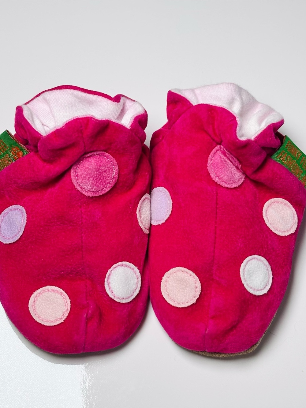 Y2K Funky Feet Fashions Pink Velour Polka Dot Booties Fuchsia Kidcore whimsical